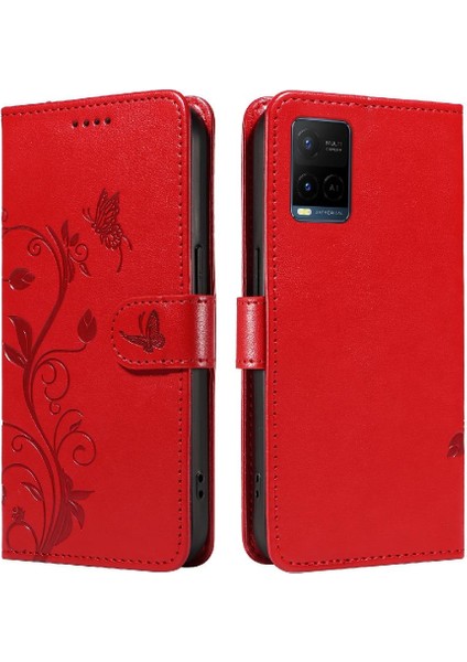 Vıvo Y21/Y21S/Y33S El Kayışı ve Kart ile Kabartmalı Kelebek Için Kılıf (Yurt Dışından)