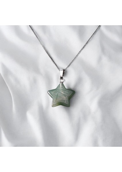 Yıldız Kesim Aventurin Taşı Kolye