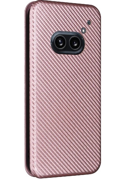 Nothing Telefon 2A Manyetik Karbon Fiber Deri Folio Flip Case (Yurt Dışından)