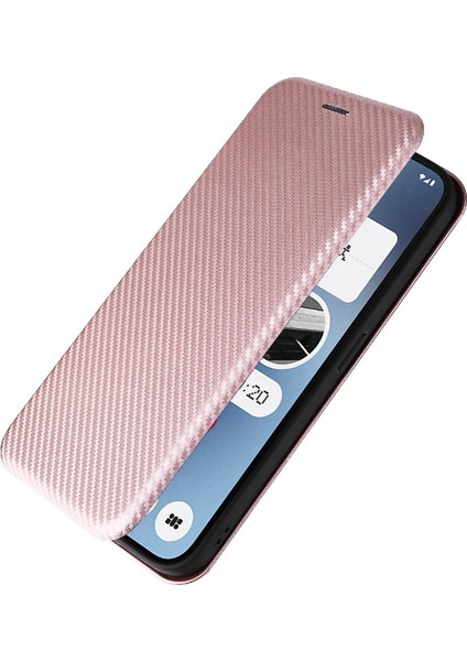 Nothing Telefon 2A Manyetik Karbon Fiber Deri Folio Flip Case (Yurt Dışından)