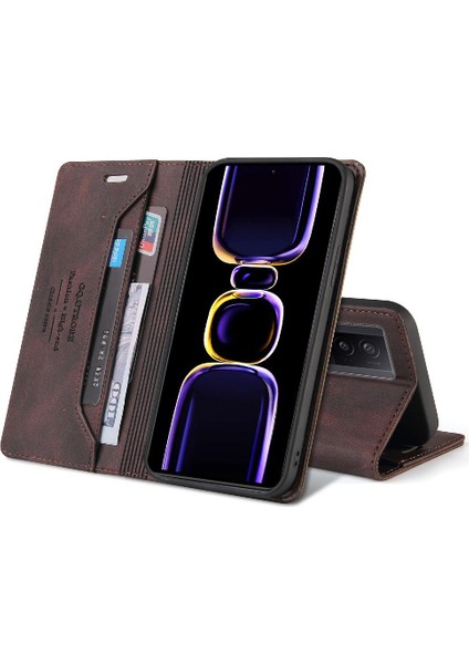 Xiaomi Poco F5 Pro Iki Kart Yuvaları Premium Deri Kickstand (Yurt Dışından)