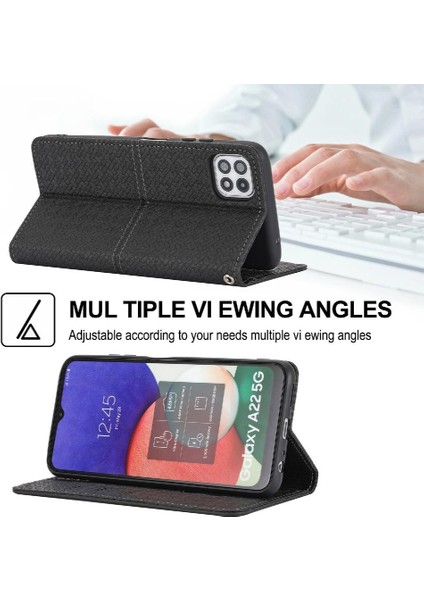 Samsung Galaxy A22 5g Flip Folio Kitap Pu Deri Kapak El Kartı (Yurt Dışından) indirimleri
