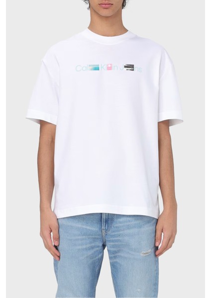 Pamuklu Relaxed Fit Bisiklet Yaka T Shirt J30J325195YAF Erkek T Shirt J30J325195 Yaf