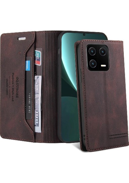 Xiaomi 13 Için Kılıf Iki Kart Yuvaları Premium Deri Premium Deri (Yurt Dışından)