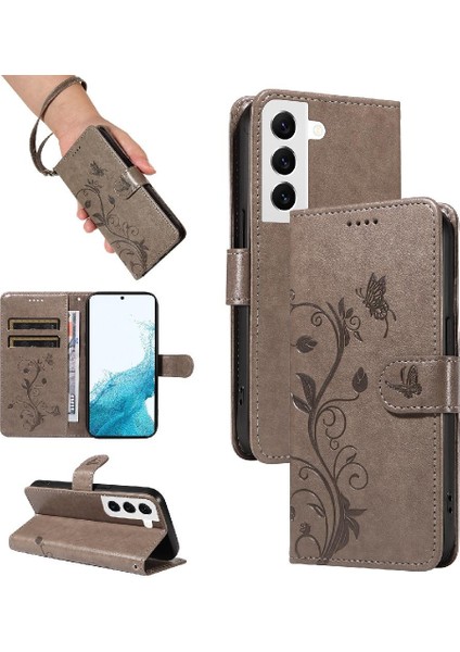 Samsung Galaxy S22 Artı Kabartmalı Kelebek ve Kart Yuvası Yüksek (Yurt Dışından)
