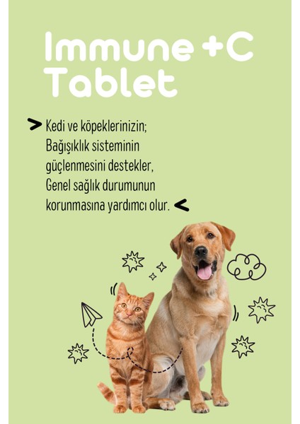 Immune C Tablet (Kedi ve Köpekler Için Destekleyici Tablet 75 Tablet)