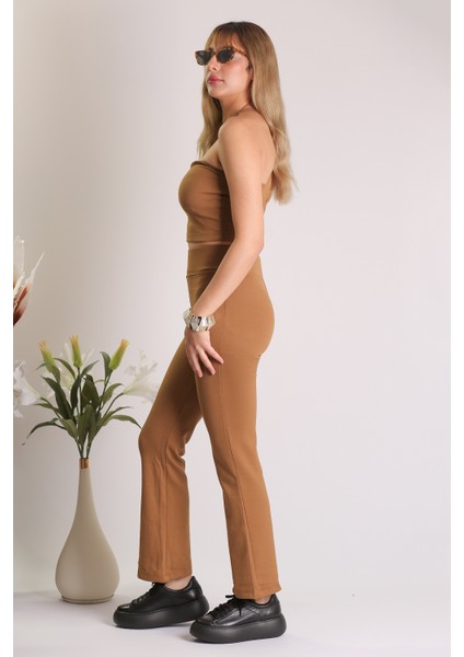 Bebe Yumuşak Pamuk Dokulu Kimyon Renk Ikili Takım