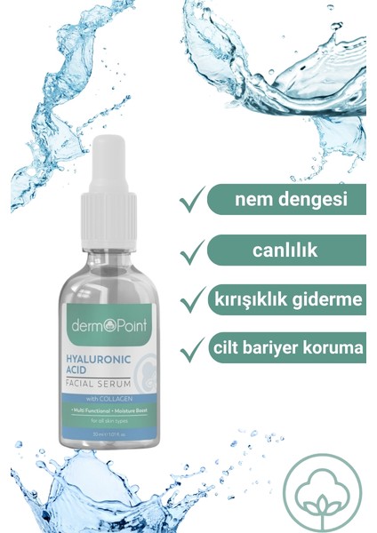 Canlandırıcı ve Aydınlatıcı Nem Bombası Kolajen + Hyalüronik Asit Cilt Serumu 30 ml