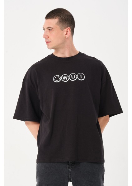 Erkek Bisiklet Yaka Logo Detaylı Oversize T-Shirt modelleri