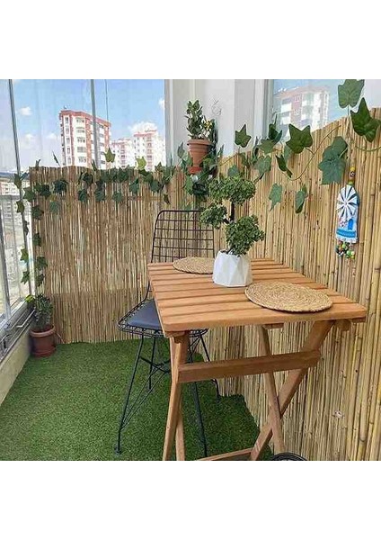 2 Metre x 5 Metre Doğal Hasır Kamış Balkon Çiti Bahçe Çiti Gölgelik Dekorasyon