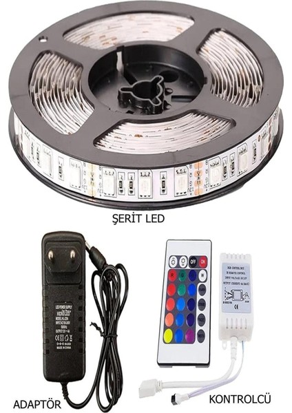 Rgb Tak Çalıştır Lambader Renkli Animasyonlu Tv Arkası Yatak Odası Bilgisayar LED 5metre LCLMB55
