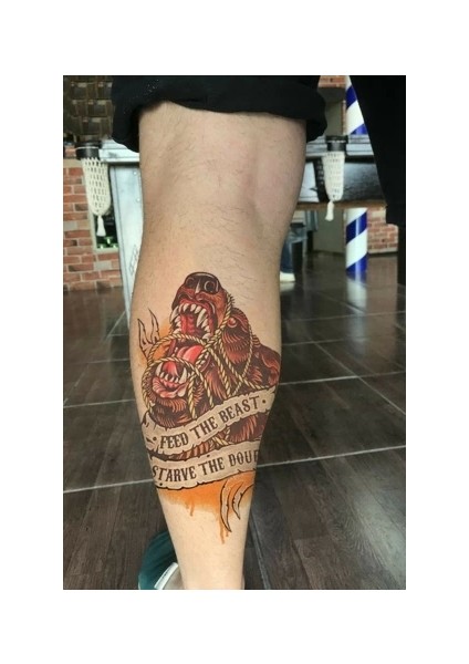 Vahşi Ayı Geçici Dövme Tattoo