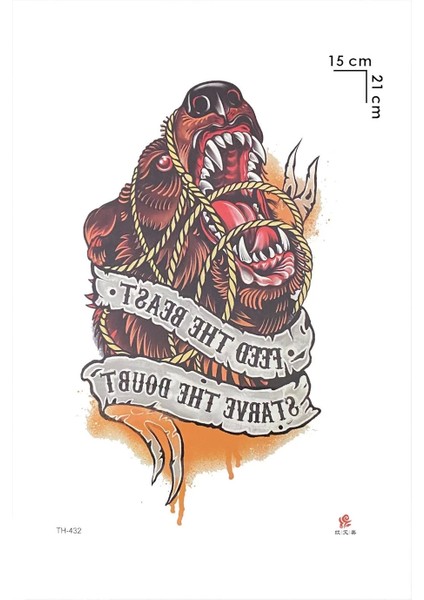 Vahşi Ayı Geçici Dövme Tattoo fiyatları