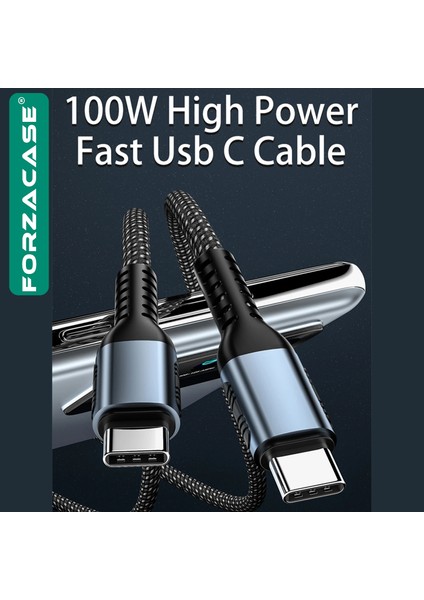 Type-C 5A 100W Pd Hızlı Şarj ve Data Kablosu