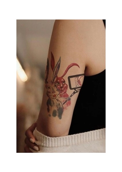 Selfie Tavşan Geçici Dövme Tattoo