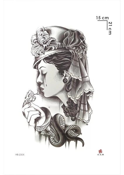 Kadın ve Yılan Modelli Geçici Dövme Tattoo fiyatları