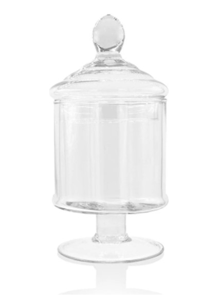 Cylinder Kapaklı Ayaklı Sunum 23 cm Fanus Şekerlik ROYALEKS-81950