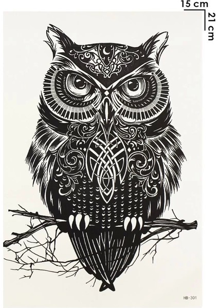 Geçici Baykuş Dövme Tattoo