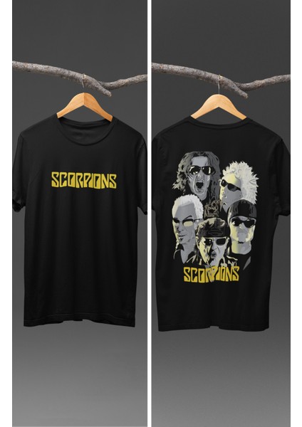 Scorpions Sırt Baskılı T-Shirt, Erkek-Kadın Rock-Metal Müzik Baskılı Tişört