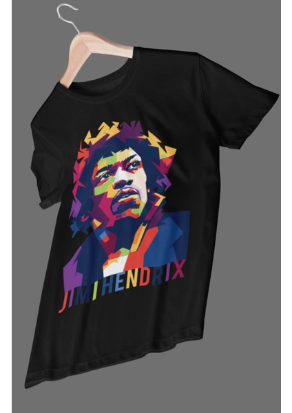 Fuddy Moda  Jimi Hendrix Baskılı T-Shirt, Rock-Metal Müzik Baskılı Tişört