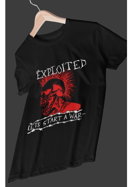 The Exploited Lets Start A War Baskılı T-Shirt, Rock-Metal Müzik Baskılı Tişört
