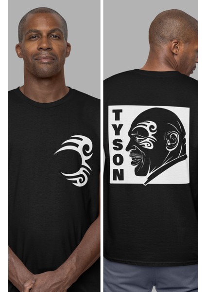 Mike Tyson Dövme Sırt Baskılı T-Shirt, Boks Temalı Tişört