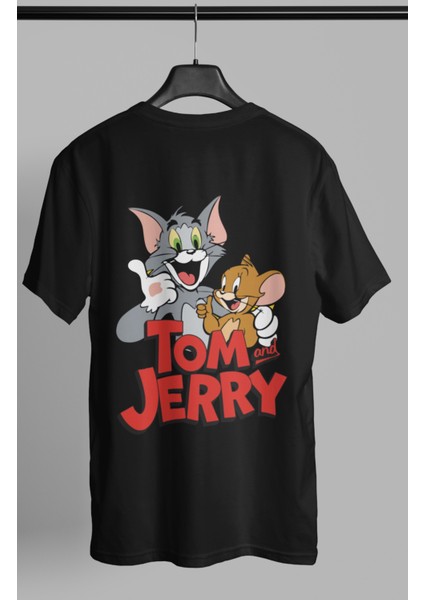 Sevimli Tom ve Jeryy Sırt Baskılı Tişört, Erkek-Kadın Çizgi Film Karakteri Baskılı T-Shirt modelleri