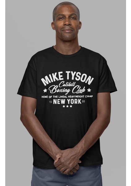Mike Tyson Boxing Club Yazılı T-Shirt, Boks Baskı Temalı Tişört