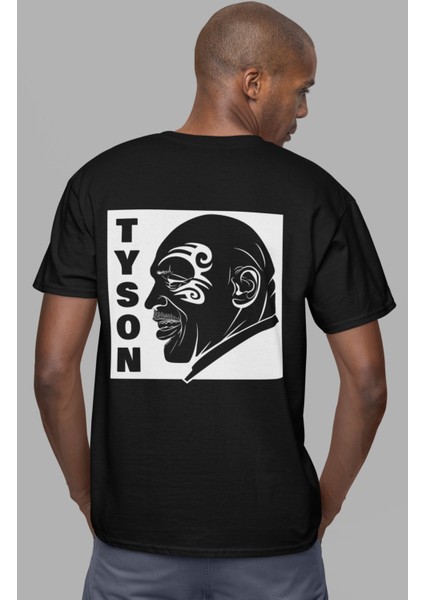 Mike Tyson Dövme Sırt Baskılı T-Shirt, Boks Temalı Tişört