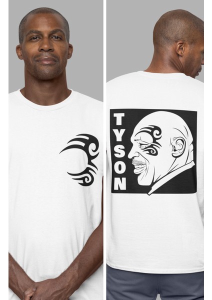Mike Tyson Dövme Sırt Baskılı T-Shirt, Boks Temalı Tişört
