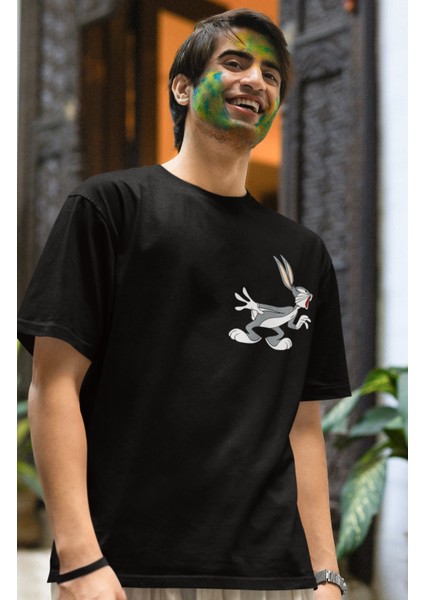 Bugs Bunny Baskılı Çift Tişört, Erkek-Kadın Çizgi Film Karakteri Baskılı T-Shirt