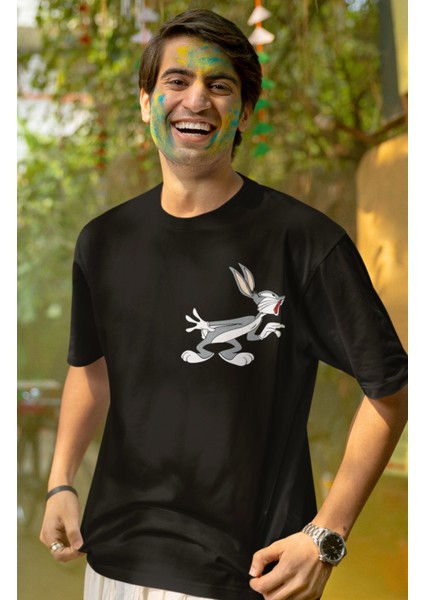 Bugs Bunny Baskılı Çift Tişört, Erkek-Kadın Çizgi Film Karakteri Baskılı T-Shirt