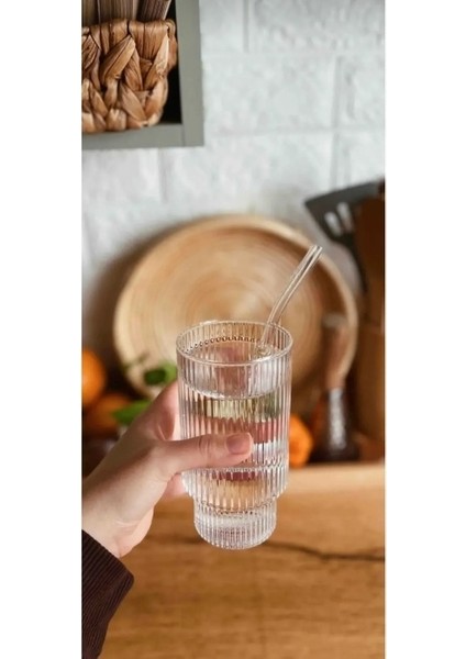 400 ml Isıya Dayanıklı Borosilikat Origami Stil Bardak - Borosilikat Bardak 1 Adet
