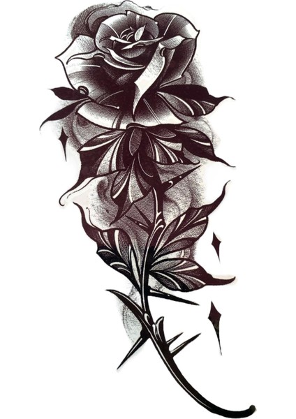 Gül Figürlü Geçici Dövme Tattoo