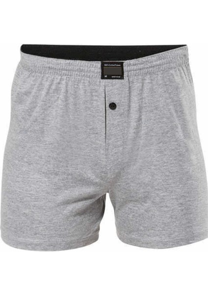 Modlive Düğmeli Pamuklu Erkek Penye Boxer Gri - 1146A