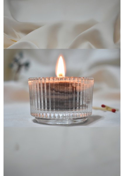 Büyük Cam Tealight Mum Kokusuz Siyah Renkli-%100 Doğal Soya Wax modelleri