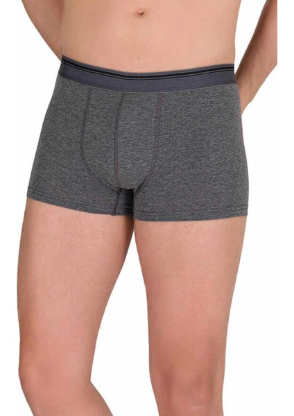 Modlive Likralı Erkek Büyük Beden Boxer Şort Füme 1097B