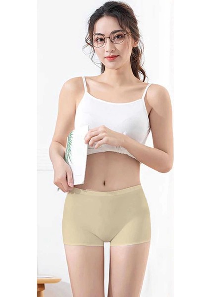 Modlive 2 Adet Kadın Dikişsiz Görünmez Iz Yapmaz Mini Şort Boxer Ten