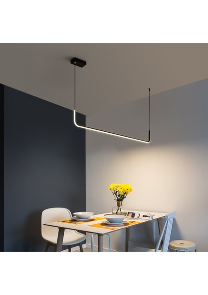 Siyah 3000K U 100CM LED Lamba,yay Sarkıt Avize,modern Aydınlatma,dekoratif