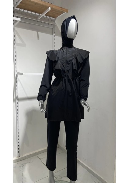 Paraşüt Valonlu 3 Parça Tam Kapalı Tesettür Mayo indirimleri