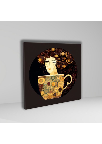 Tekli Kare Kanvas Mutfak Tablosu Kadın ve Bardak Tasarımı fiyatları