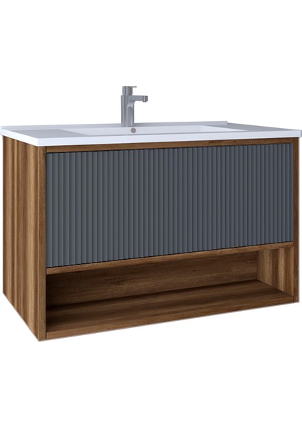 Elegant 80 cm Lavabo Dolabı Miling Oak + Argento KB710093