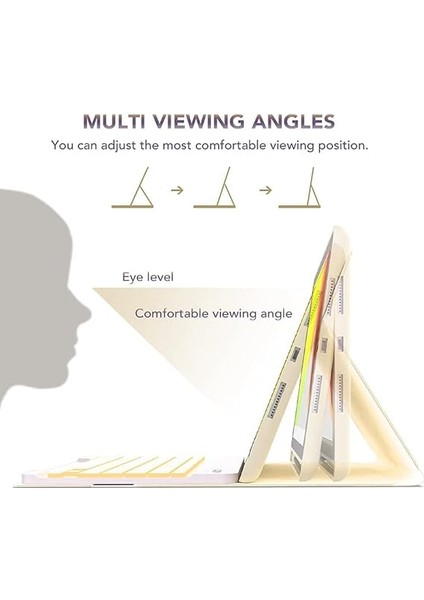 Apple iPad Air 4. Nesil 10.9 Inc (2020) Rgb LED Işıklı Türkçe Karakterli Bluetooth Özellikli Kalemlikli Klavyeli Kılıf A2316 A2324 A2325 A2072