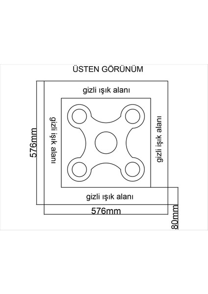 Spotlu Gizli Işıklı Tavan Göbeği Sgt-74-5