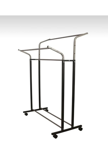 V Ayarlı Paslanmaz Metal Konfeksiyon Kıyafet Askılık Tekerlekli Portatif Eşek Vitrin Raf fiyatları