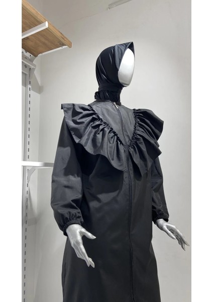 Paraşüt Fırfırlı 3 Parça Tam Kapalı Tesettür Mayo Büyük Beden modelleri