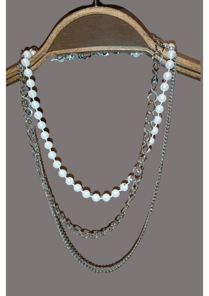 Sedef Inci Kolye 3 Parça Metal ve Inciden Oluşmakta modelleri