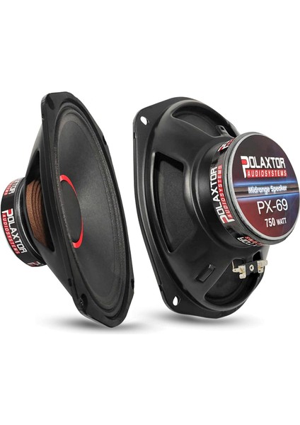 Polaxtor Px-69 Oto Midrange Oval 6x9 Inç 750 Watt Kapaklı 2 Adet