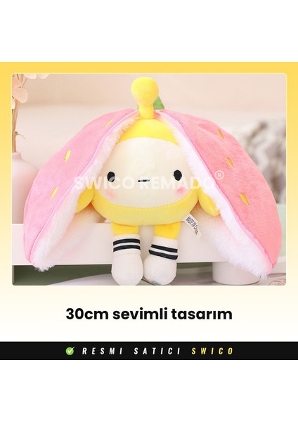 Sevimli Çift Taraflı Çilek Eggy Party Peluş Oyuncak 30CM (Yurt Dışından)