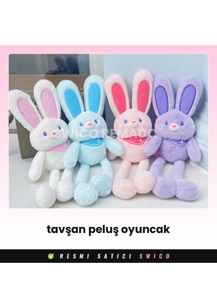 Çekilebilir Kulaklı Sevimli Tavşan Peluş Oyuncak 30CM (Yurt Dışından)